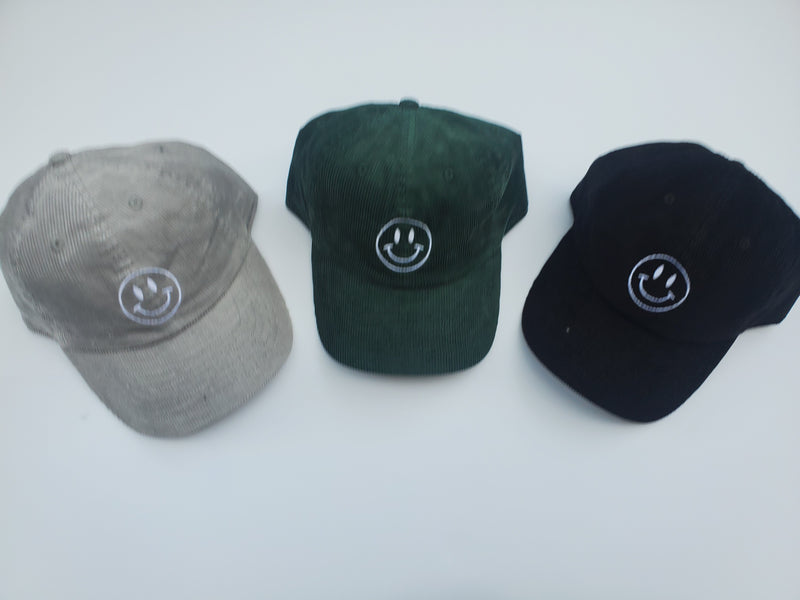 CORDUROY SMILEY FACE HAT