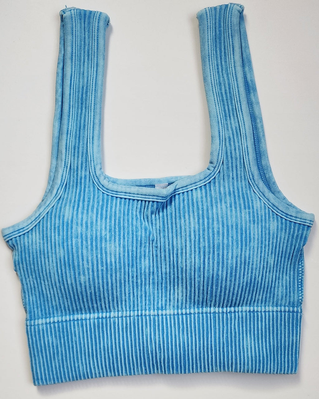 ★PLAGE_seoul★ Textured Square Longline Top_Blue OCEAN BLUE SQUARE NECK BRALETTE – Swasey Boutique