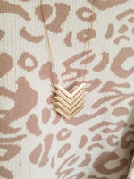 Linked Chevron Lines Necklace