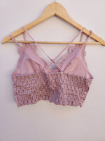 PINK SUEDE LACE BRALETTE