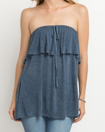 LAYERED STRAPLESS SHEER TOP