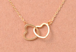 Double Heart Pendant Necklace