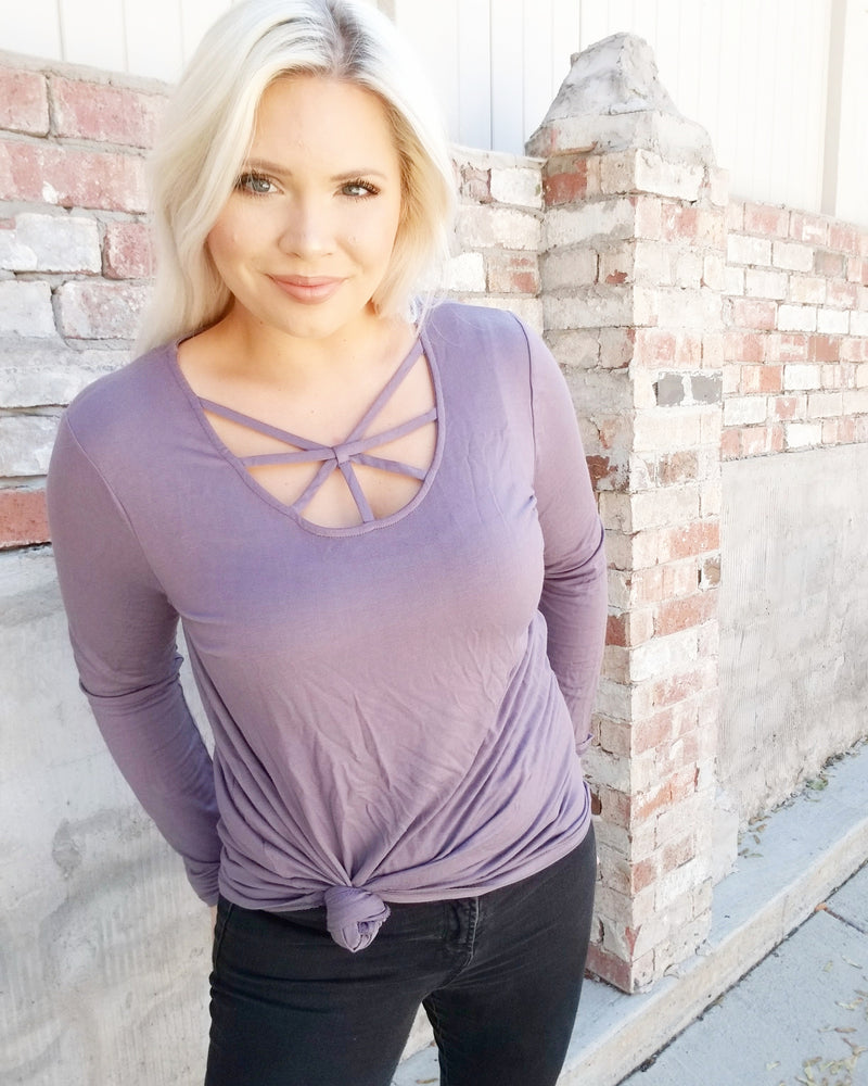 Caged Scoop Neck Knit Top SIZES 1X-3X