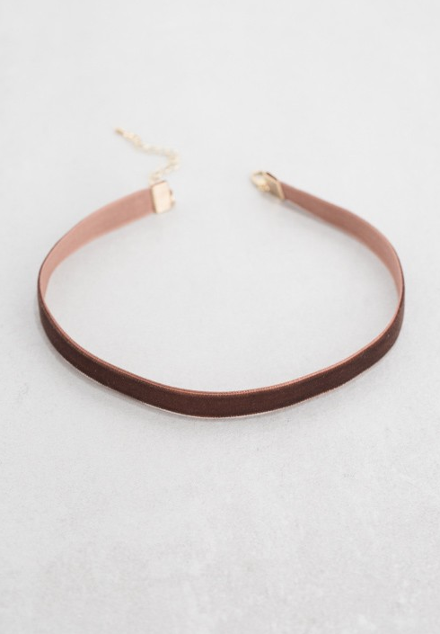 Brown Thin Velvet Choker