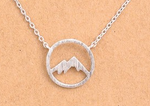 Circle Mountain Range Pendant Necklace