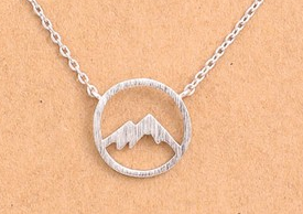Circle Mountain Range Pendant Necklace